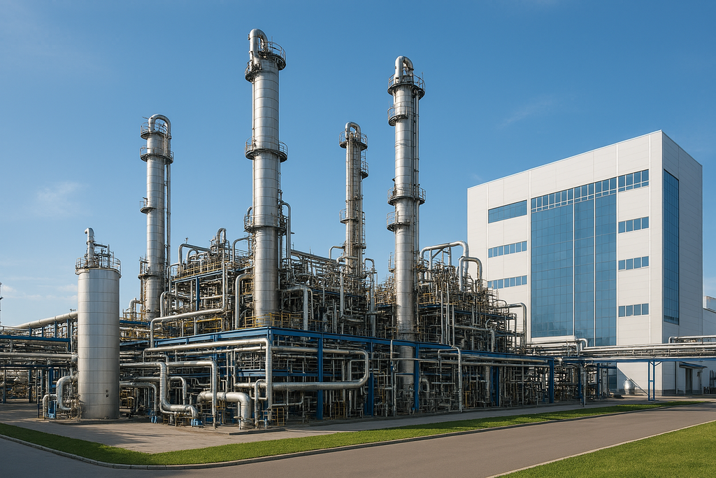 Modern clean chemical plant with distillation columns - Interim Site Director EHS Turnaround Management DACH - Ex-BASF BAYER】 - Guillermo Reynoso Palomar reynoso-ehs.com